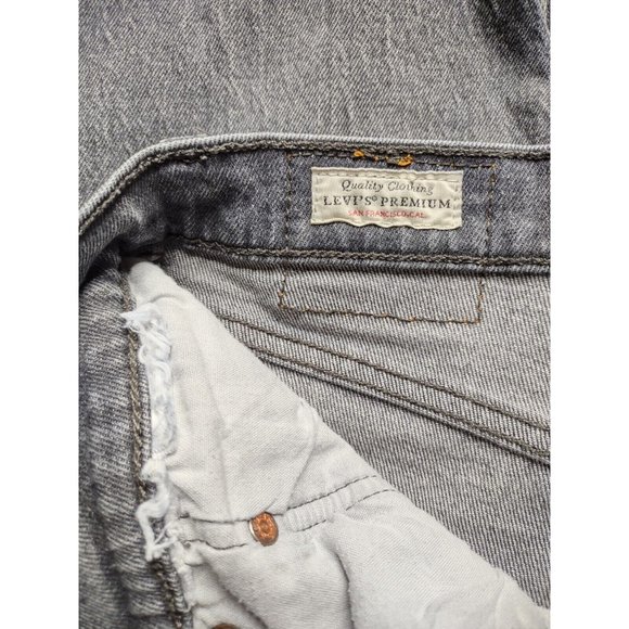 Levi’s Premium Big E 501 S Skinny Jean Black Distressed Button Fly Women 29 x 28 - Picture 7 of 9